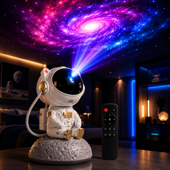 Astronaut Galaxy Projector - 360 Magnetic Head Rotation, Remote Control